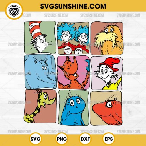 Dr Seuss Friends SVG, Read Across America SVG, Dr Seuss Day SVG