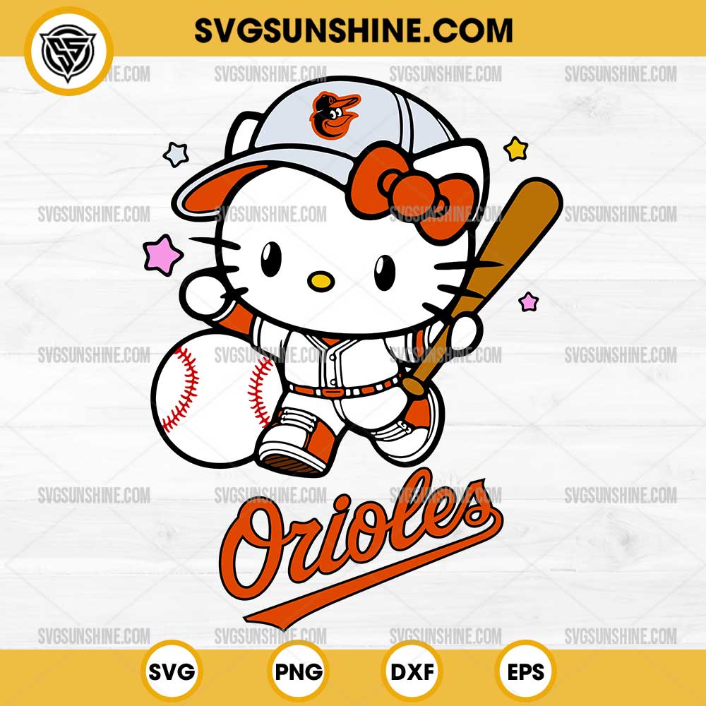 Hello Kitty Baltimore Orioles SVG, Hello Kitty Baseball SVG Hello Kitty Baltimore Orioles SVG, Hello Kitty Baseball SVG