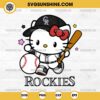 Hello Kitty Colorado Rockies SVG, Hello Kitty Baseball SVG