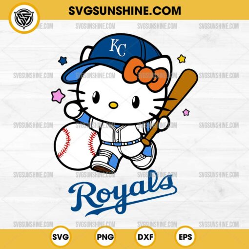 Hello Kitty Kansas City Royals SVG, Hello Kitty Baseball SVG