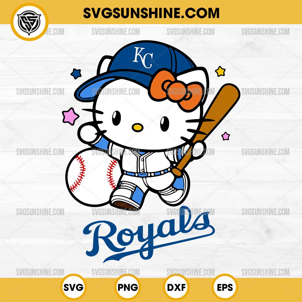 Hello Kitty Kansas City Royals SVG, Hello Kitty Baseball SVG Hello Kitty Kansas City Royals SVG, Hello Kitty Baseball SVG