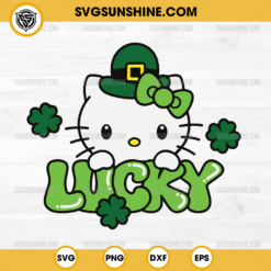 Hello Kitty Lucky Shamrock SVG, Hello Kitty St. Patrick's Day SVG