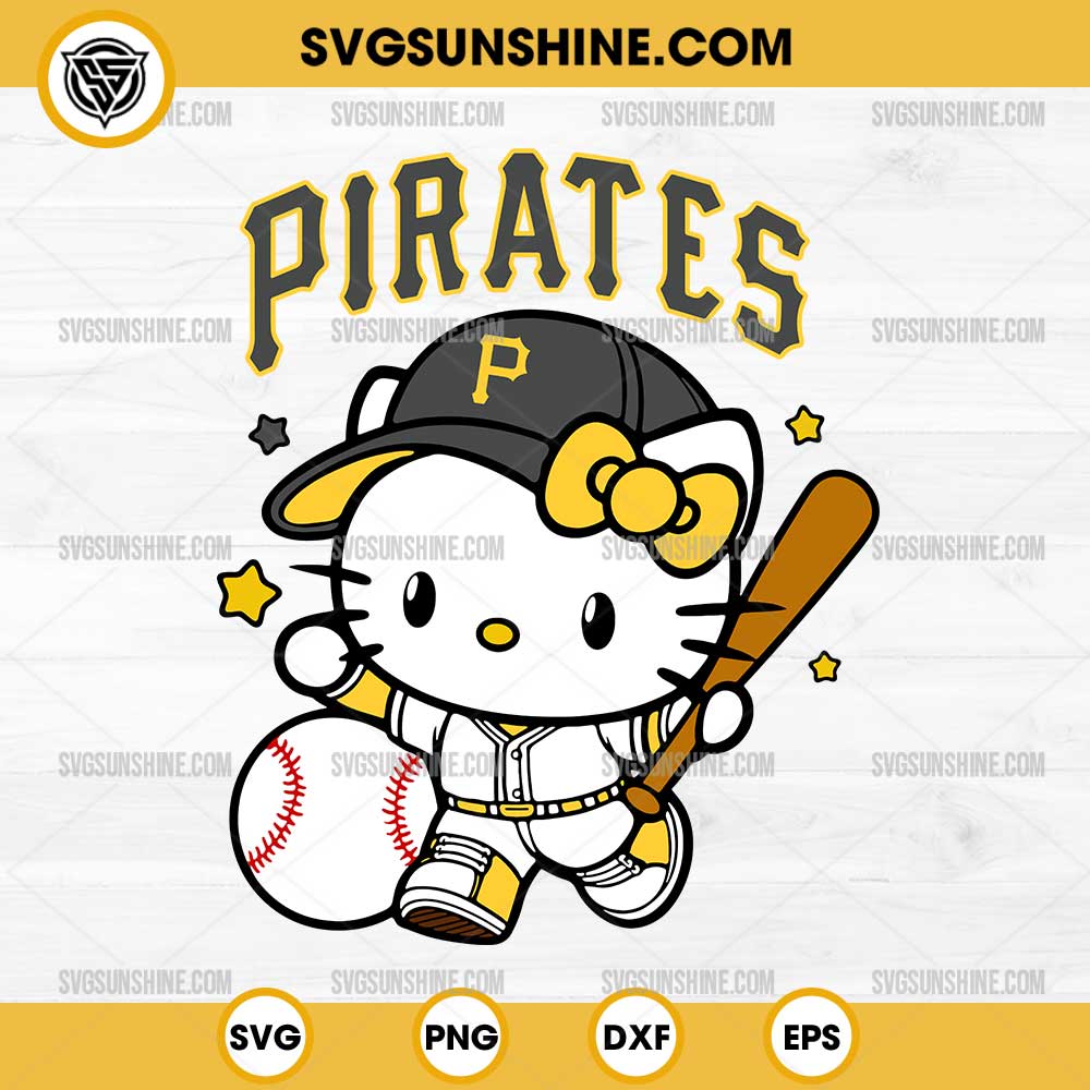 Hello Kitty Pittsburgh Pirates SVG, Hello Kitty Baseball SVG Hello Kitty Pittsburgh Pirates SVG, Hello Kitty Baseball SVG