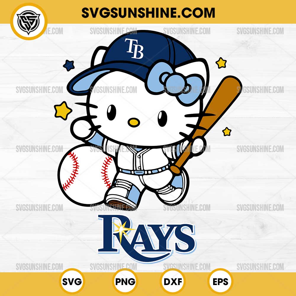 Hello Kitty Tampa Bay Rays SVG, Hello Kitty Baseball SVG Hello Kitty Tampa Bay Rays SVG, Hello Kitty Baseball SVG