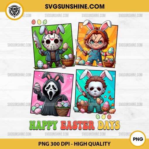 Horror Characters Happy Easter Day PNG, Horror Killer Easter Bunny PNG