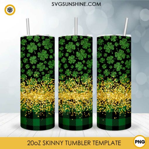 Lucky Clover St Patricks Day 20oz Tumbler Wrap PNG