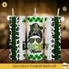 Messy Bun Lepard One Lucky Mama St Patricks Day 20oz Tumbler Wrap PNG