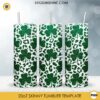 St Patricks Day Gillter Shamrock 20oz Tumbler Wrap PNG