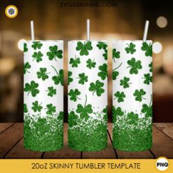 Shamrocks Irish Clover St Patricks Day 20oz Tumbler Wrap PNG