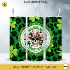 Dead Inside But Feeling Lucky St Patricks Day 20oz Tumbler Wrap PNG