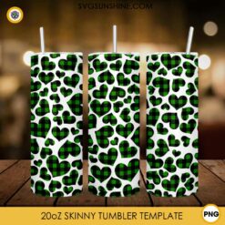 Seamless Pattern Of Hearts St Patricks Day 20oz Tumbler Wrap PNG