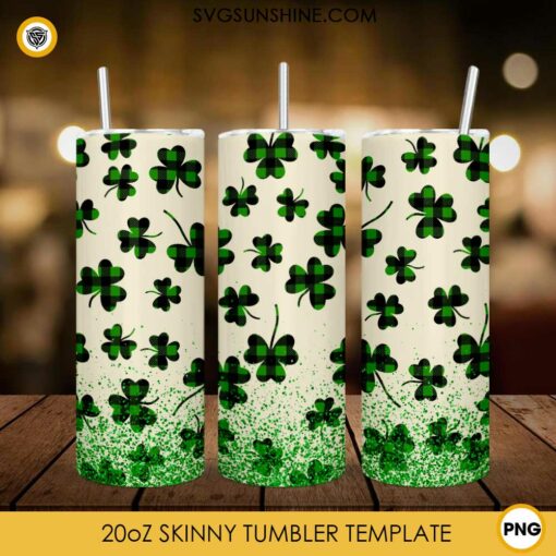 Shamrock Leaf Saint Patricks Day 20oz Tumbler Wrap PNG
