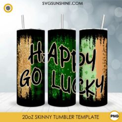 Happy Go Lucky St Patricks Day 20oz Tumbler Wrap PNG