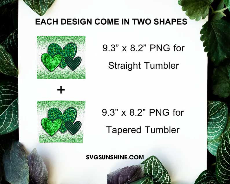 Green Leopard Heart St Patricks Day 20oz Tumbler Wrap PNG Green Leopard Heart St Patricks Day 20oz Tumbler Wrap PNG