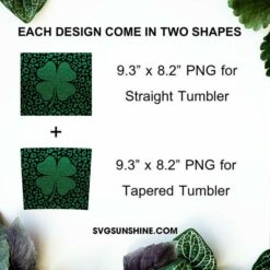 Four Leaf Clover Leopard Irish St Patricks Day 20oz Tumbler Wrap PNG