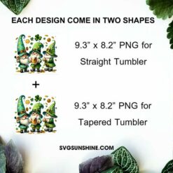 Gnome Drinks St Patricks Day 20oz Tumbler Wrap PNG