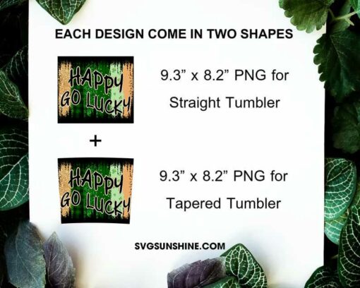 Happy Go Lucky St Patricks Day 20oz Tumbler Wrap PNG