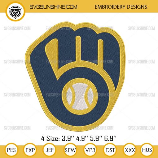 Milwaukee Brewers Logo Embroidery Design Files