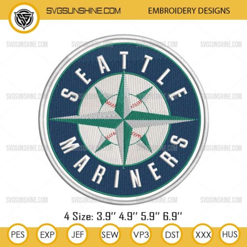 Seattle Mariners Logo Embroidery Design Files