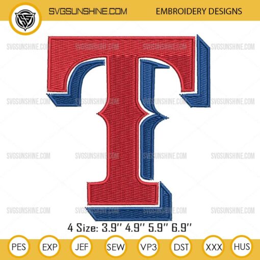 Texas Rangers Logo Embroidery Design Files