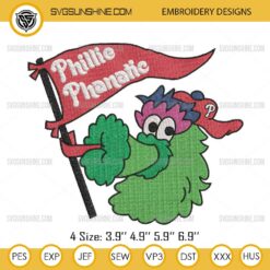 Philadelphia Phillies Phillie Phanatic Embroidery Design Files