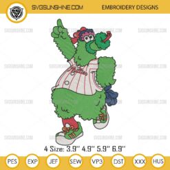 Philadelphia Phillies Mascot Embroidery Design Files