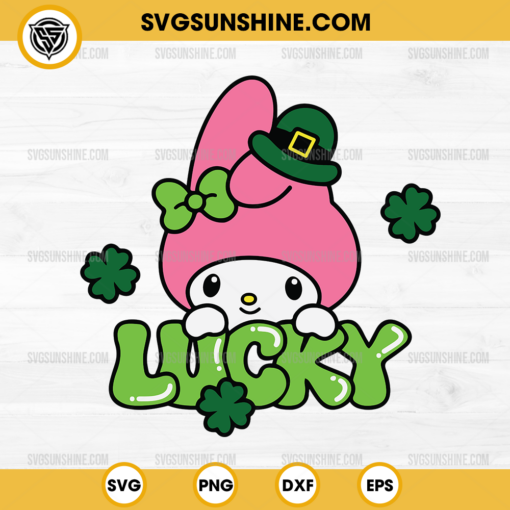 My Melody Lucky Shamrock SVG, Sanrio St. Patrick's Day SVG