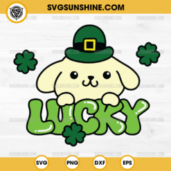 Pompompurin Lucky Shamrock SVG, Pompompurin St. Patrick's Day SVG