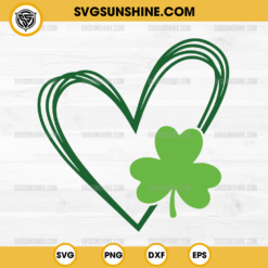 Shamrock Heart SVG, St Patrick's Day Heart SVG