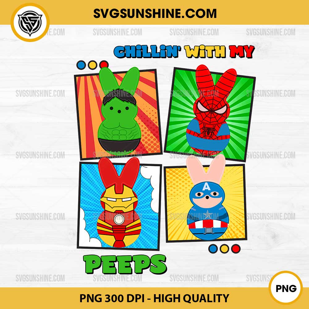 Superhero Chillin With My Peeps PNG, Marvel Superhero Easter Day PNG Superhero Chillin With My Peeps PNG, Marvel Superhero Easter Day PNG