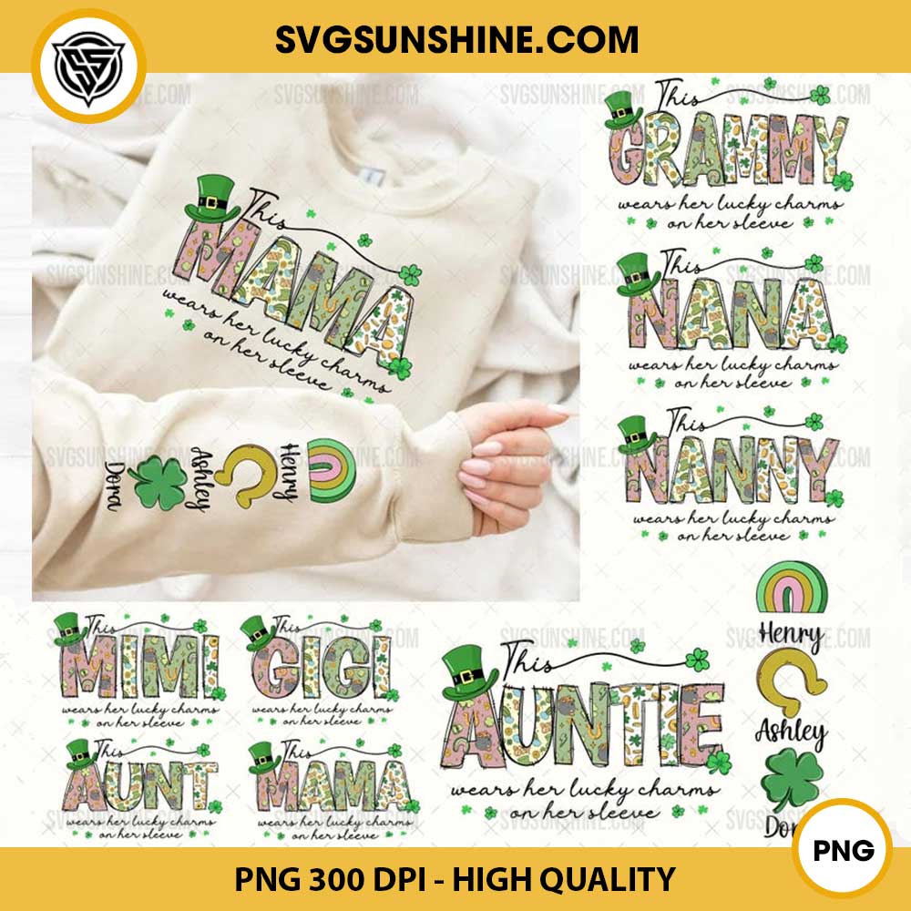 This Mama Wears Her Lucky Charms on Her Sleeve PNG Bundle, St Patrick's MAMA PNG Sublimation This Mama Wears Her Lucky Charms on Her Sleeve PNG Bundle, St Patrick's MAMA PNG Sublimation