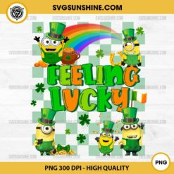 Minion Feeling Lucky PNG, Minion cCover Leaf Patricks Day PNG