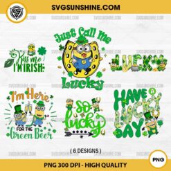 Minion Just Call Me Lucky PNG Bundle, Minion Patricks Day PNG Bundle