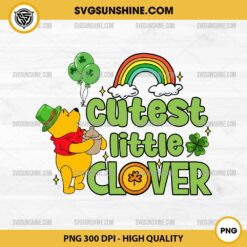 Pooh Cutest Little Clover PNG, Winnie The Pooh St Patricks Day PNG