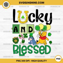 Pooh Lucky And Blessed PNG, Winnie The Pooh St Patricks Day PNG