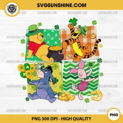 Happy St Patricsk Day Winnie The Pooh PNG, Pooh Pot Of Gold PNG