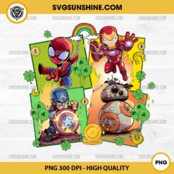 Superhero Chibi Shamrock PNG, Avengers Happy St Patricks Day PNG