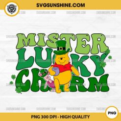 Winnie The Pooh Mister Lucky Charm PNG, Pooh Saint Patricks Day PNG