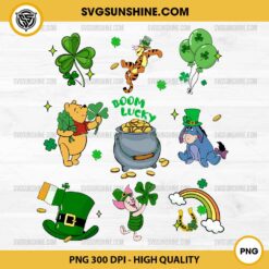 Winnie The Pooh Boom Lucky PNG, Winnie The Pooh St Patricks Day PNG
