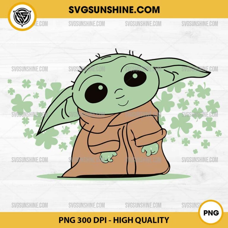 Star Wars Baby Yoda St Patricks Day PNG, Star Wars Shamrock PNG