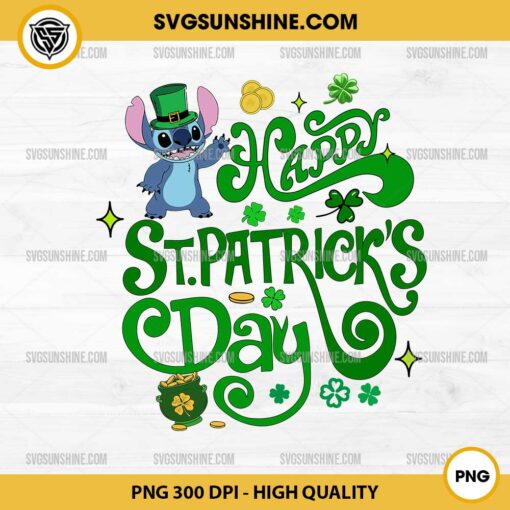Stitch Happy Patrick Day PNG, Stitch Saint Patricks Day PNG
