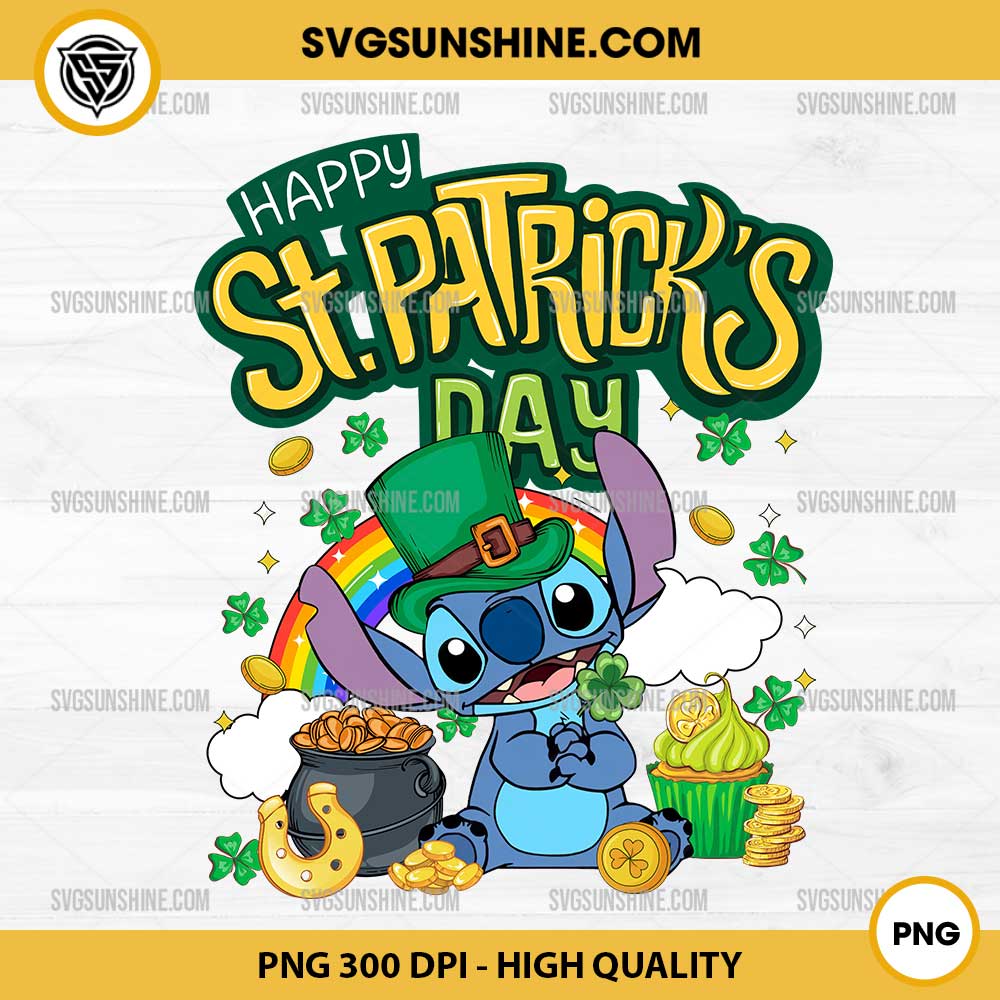 Stitch Happy St Patricks Day Shamrock PNG, Stitch Pot Of Gold PNG Stitch Happy St Patricks Day Shamrock PNG, Stitch Pot Of Gold PNG