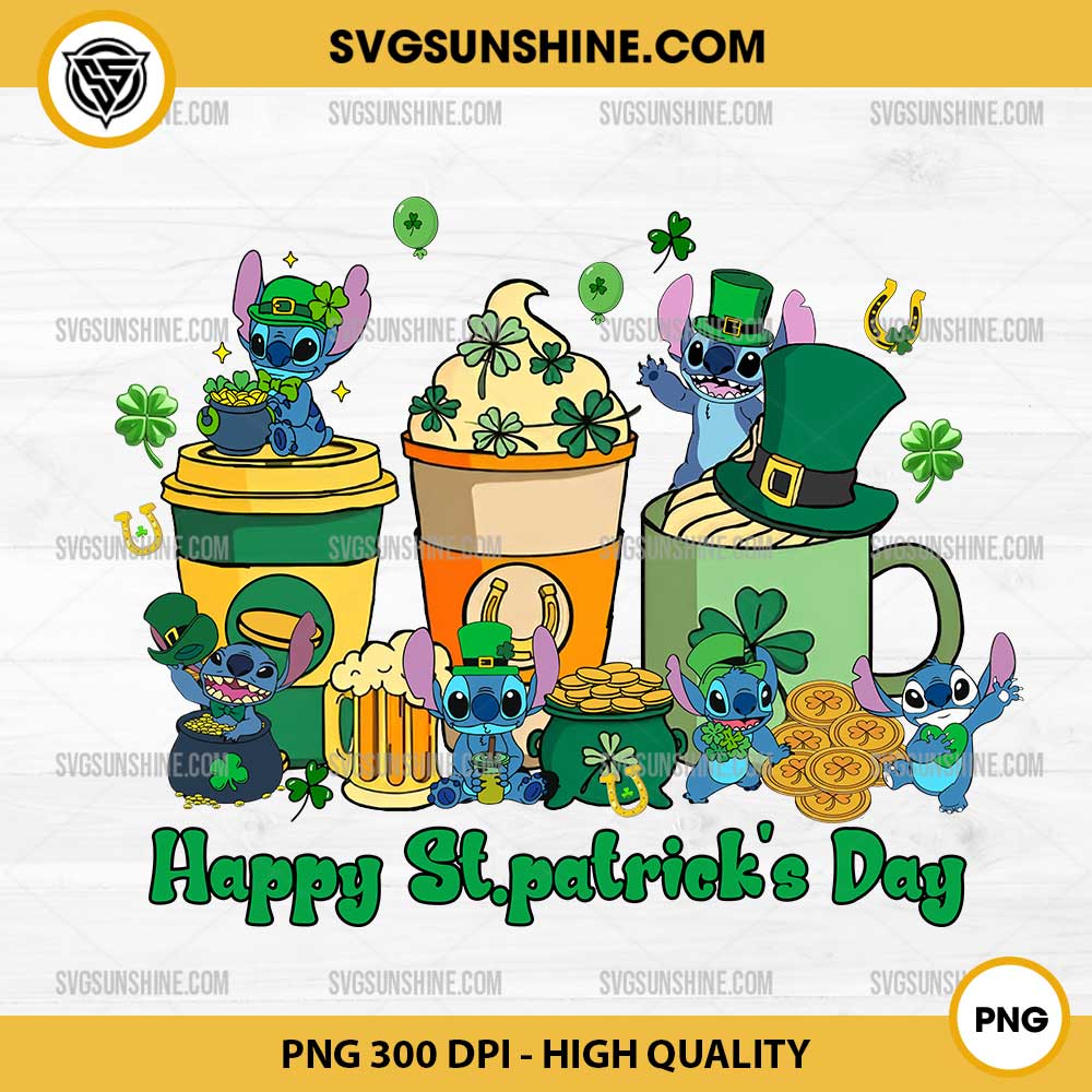 Stitch Happy St. Patricks Day PNG, Stitch Coffee And Cakes Patricks Day PNG Stitch Happy St. Patricks Day PNG, Stitch Coffee And Cakes Patricks Day PNG