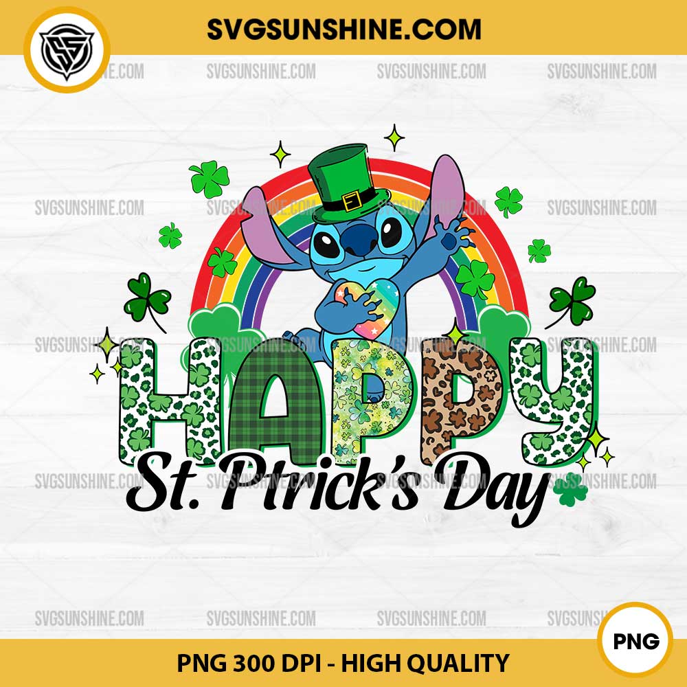 Stitch Leopard Rainbow Happy St Patricks Day PNG, Stitch Lucky PNG Stitch Leopard Rainbow Happy St Patricks Day PNG, Stitch Lucky PNG