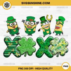 Minion Xoxo Lucky Shamrock PNG, Minion Patricks Day PNG