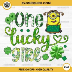 Funny Minion One Lucky Girl PNG, Cartoon Minion Patricks Day PNG