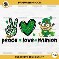 Peace Love Minion Patricks Day PNG, Minion Cartoon Happy Patricks Day PNG