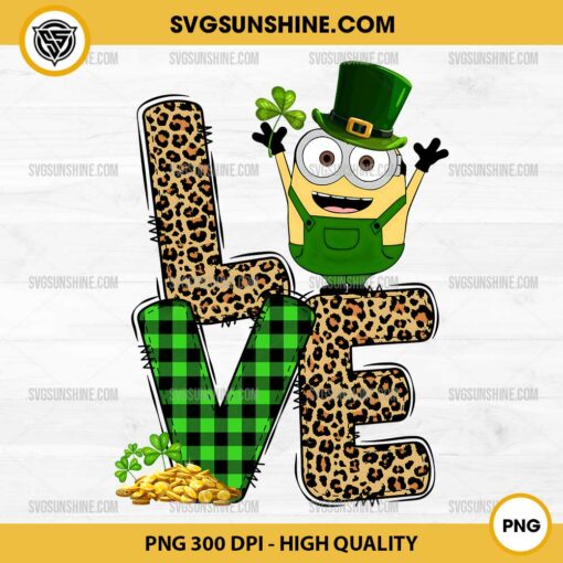 Minion Love Leopard St Patricks Day PNG, Minion Happy Patricks Day PNG