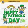 Irish Minion Happy Patricks Day PNG, Minion Rainbow Shamrock PNG