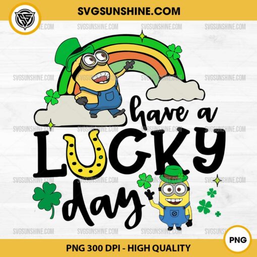 Minion Have A Lucky Day PNG, Minion Saint Patricks Day PNG